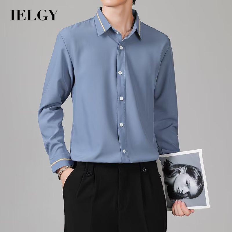 Ielgy Nam Tất Cả Phù Hợp Với Áo Sơ Mi Dài Tay Màu Đen