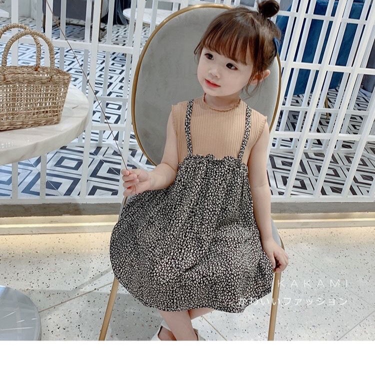 Đầm giả hai mảnh mùa hè 2021 dành cho bé gái