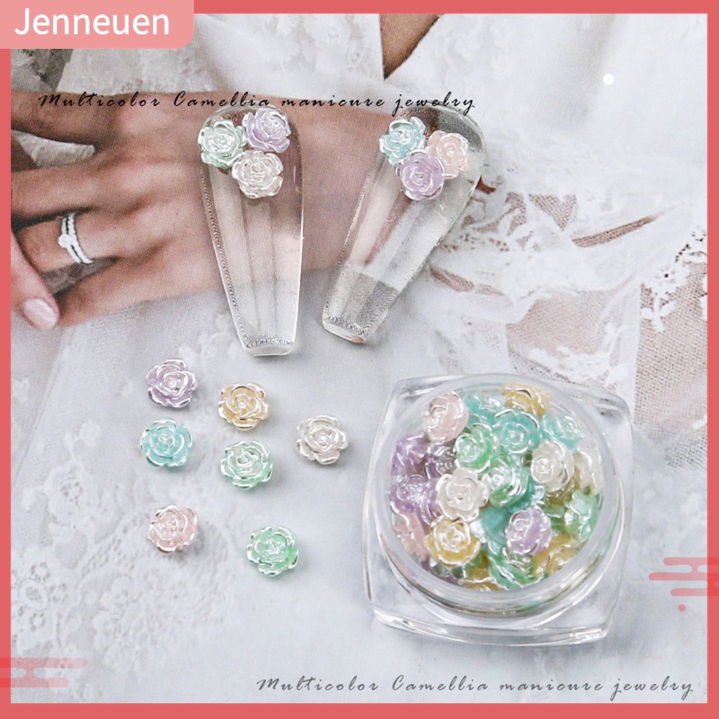Set 50 Hoa Trà Trang Trí Móng Tay DIY Nhẹ Nhàng Tinh Tế Cho Nữ