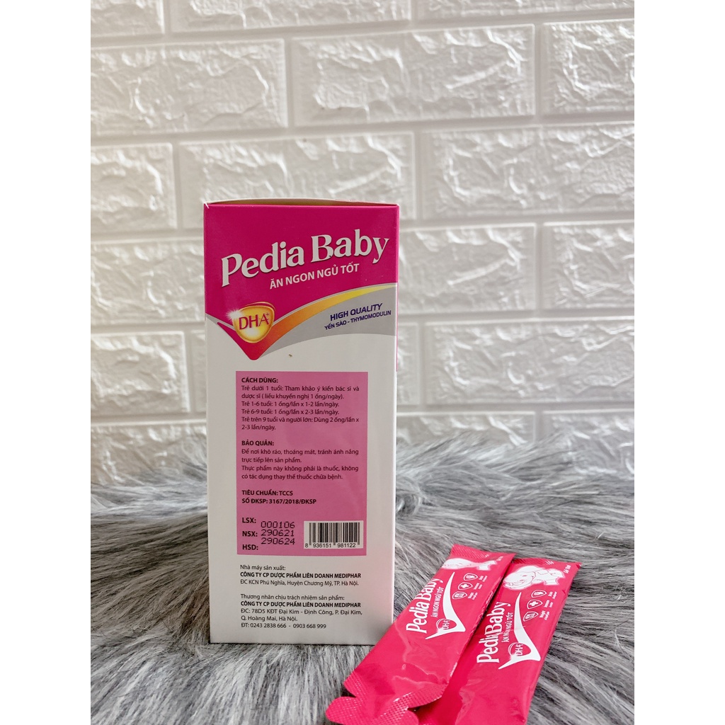 Siro tăng cường sức đề kháng cho bé PEDIA BABY ăn ngon ngủ tốt - Kích thích tiêu hóa giúp bé tăng cân