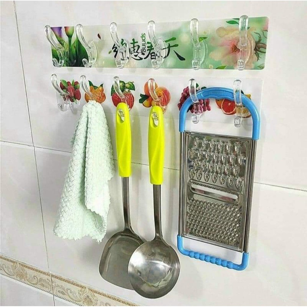 Móc Dán Tường 6 Móc Thanh Dài