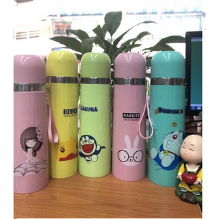 Bình giữ nhiệt 8 tiếng lõi inox 500ml hình ngộ nghĩnh