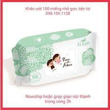  HCM - KHĂN ƯỚT AIKUN XANH/VÀNG KHÔNG MÙI CHO BÉ LOẠI 100 TỜ