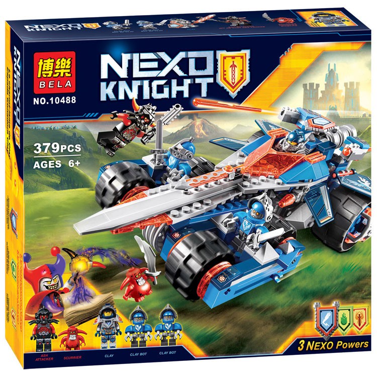 Đồ chơi lắp ráp non lego Bela Lari 10488 Nexo Knights xếp mô hình xe của hiệp sĩ Clay