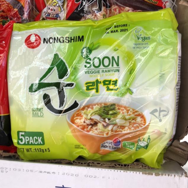 Lốc 5 gói mì chay Hàn Quốc Nongshim