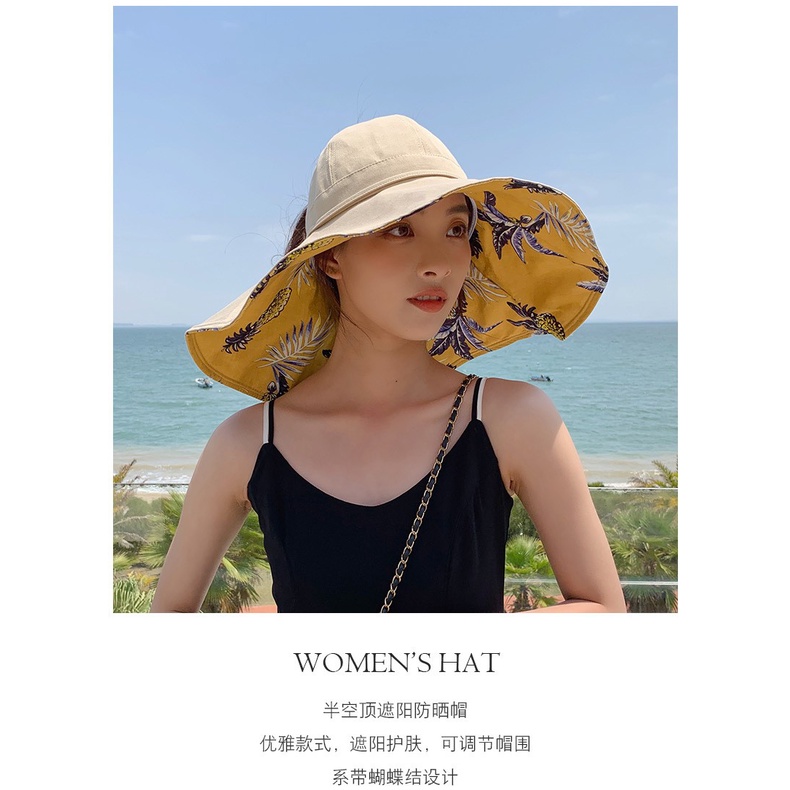 Nón vành rộng che nắng chống tia uv bảo vệ mặt thời trang mùa hè cho nữ
