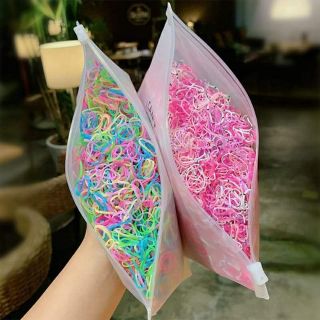 Set 1000 thun cột tóc cho bé túi zip
