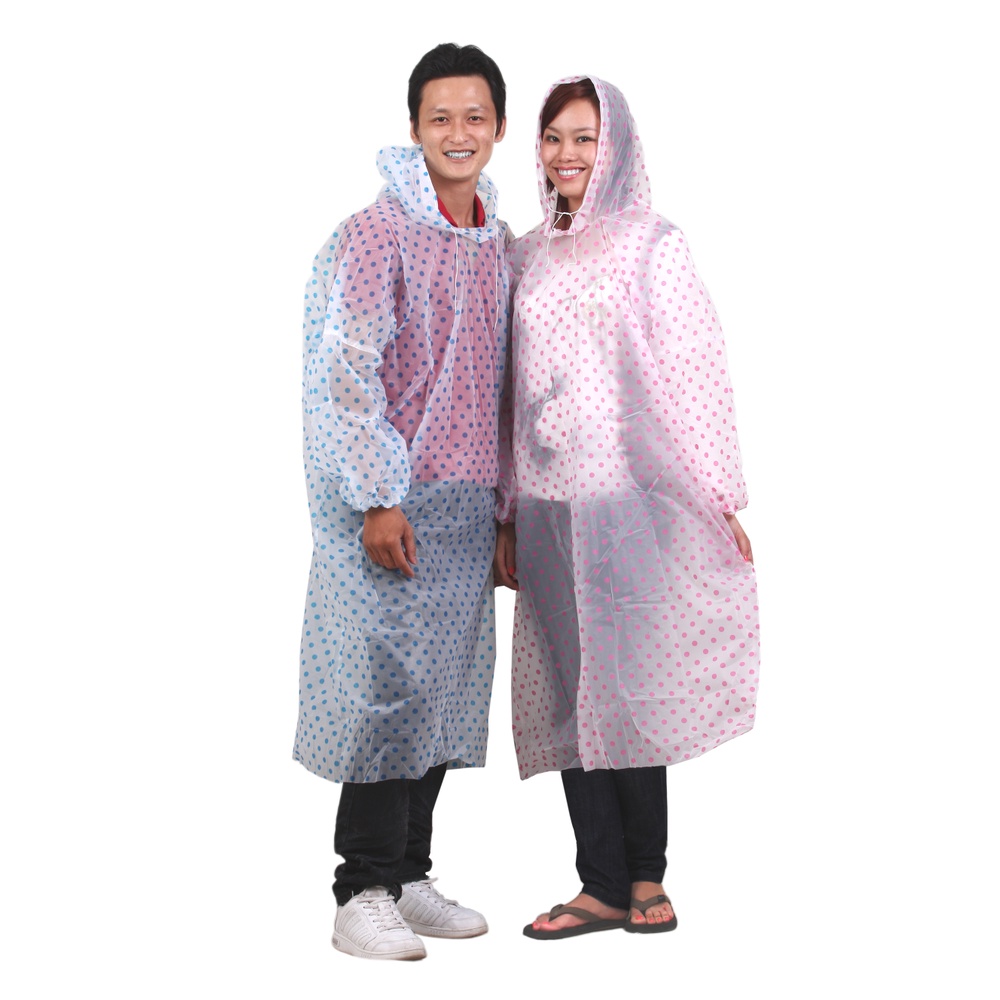 Áo Mưa Rando Trong Màu Đa Dụng Chấm Bi - Set 5 Cái Hàng Chính Hãng