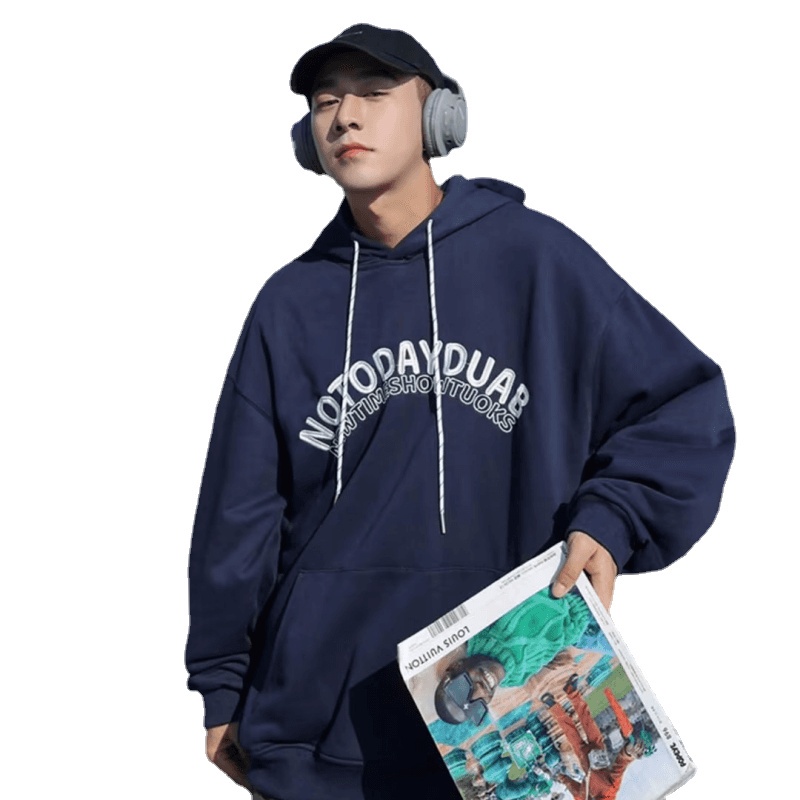 Áo hoodie Mùa Đông Dáng Rộng In Chữ Thời Trang Hàn Quốc Chất Lượng Cao Cho Nam Size M-5XL