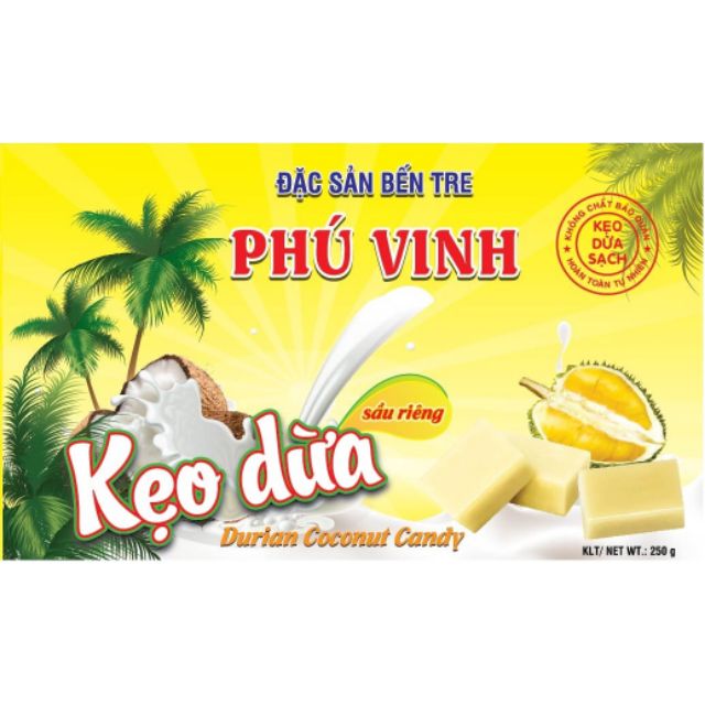 kẹo dừa Phú Vinh (sầu riêng)