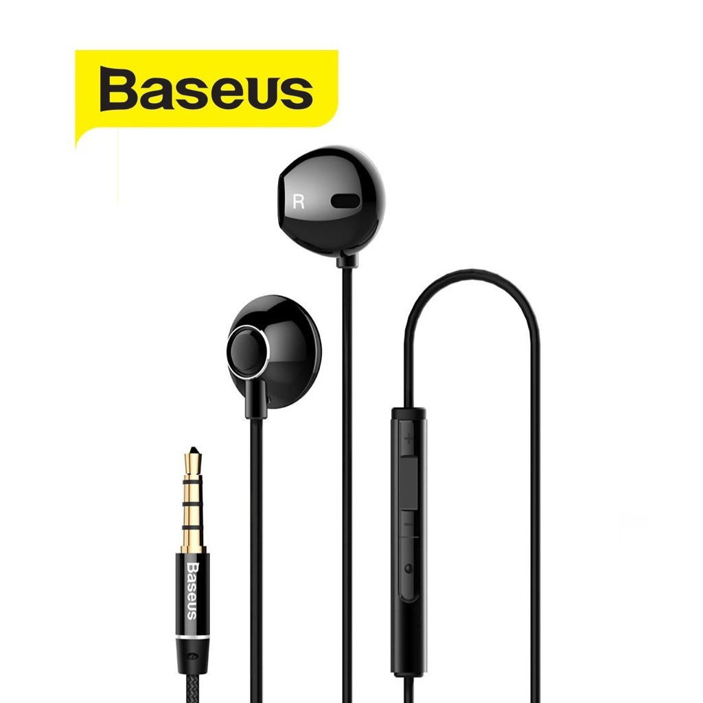 Tai nghe nhét tai jack 3.5mm Baseus Encok H06 dài 1.2M dây TPE vải cho Smartphone