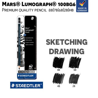 Bộ 6 chiếc bút chì đen phác thảo staedtler 100 bg6 black hàng chính hãng
