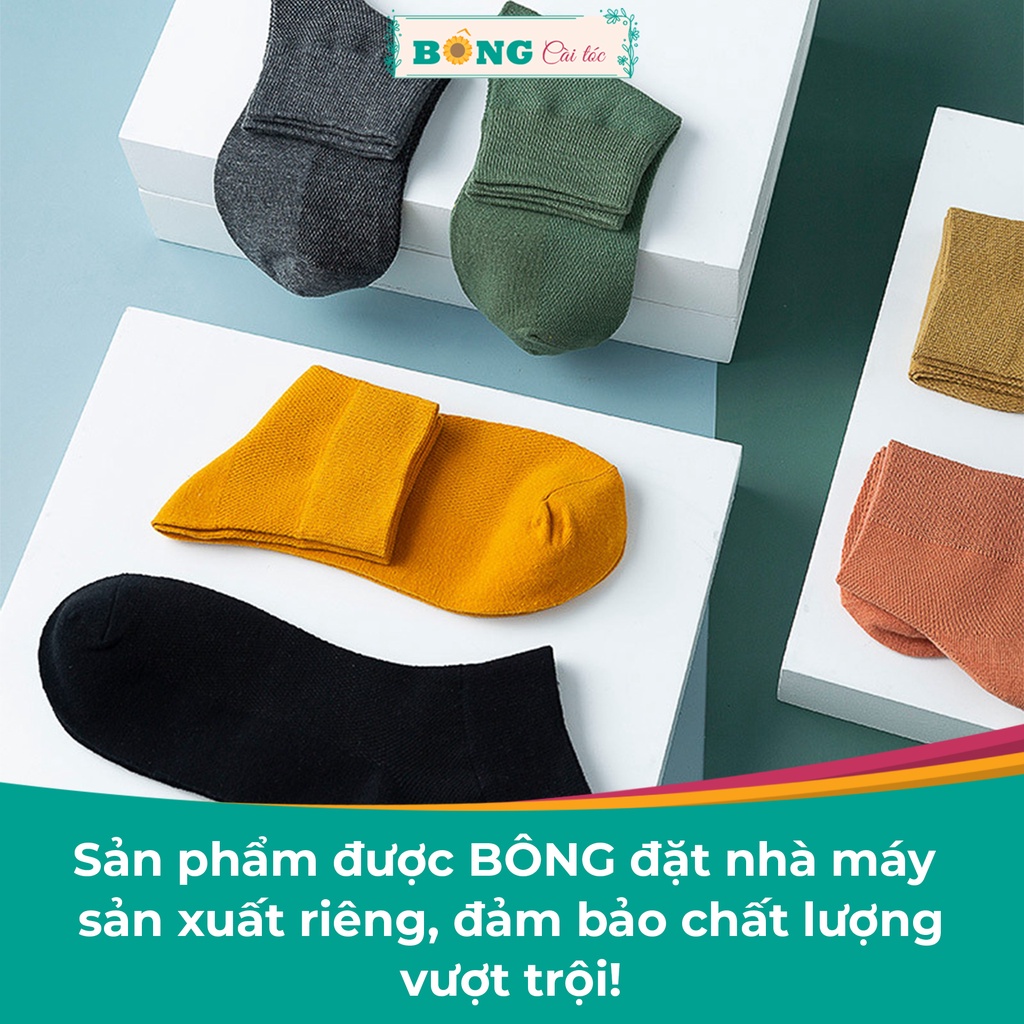 Tất nữ cổ ngắn nhiều màu chất cotton mềm mịn, co giãn 4 chiều phong cách Hàn Quốc TC30 - Vớ BÔNG Cài Tóc