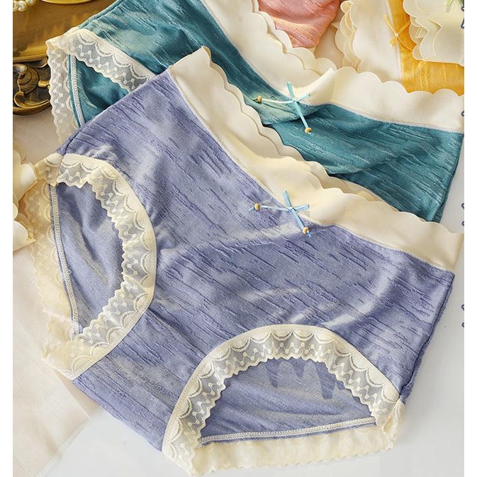 142868Quần Lót Cotton Phối Ren Dễ Thương Cho Nữ