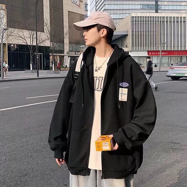 Áo Hoodie Dáng Rộng Thiết Kế Đơn Giản Thời Simple Trang Hàn Quốc Cho Nam Áo KhoáC Unisex Áo Hoodie MỏNg áo khoác hoodie nữ form rộng áo hoodie trắng