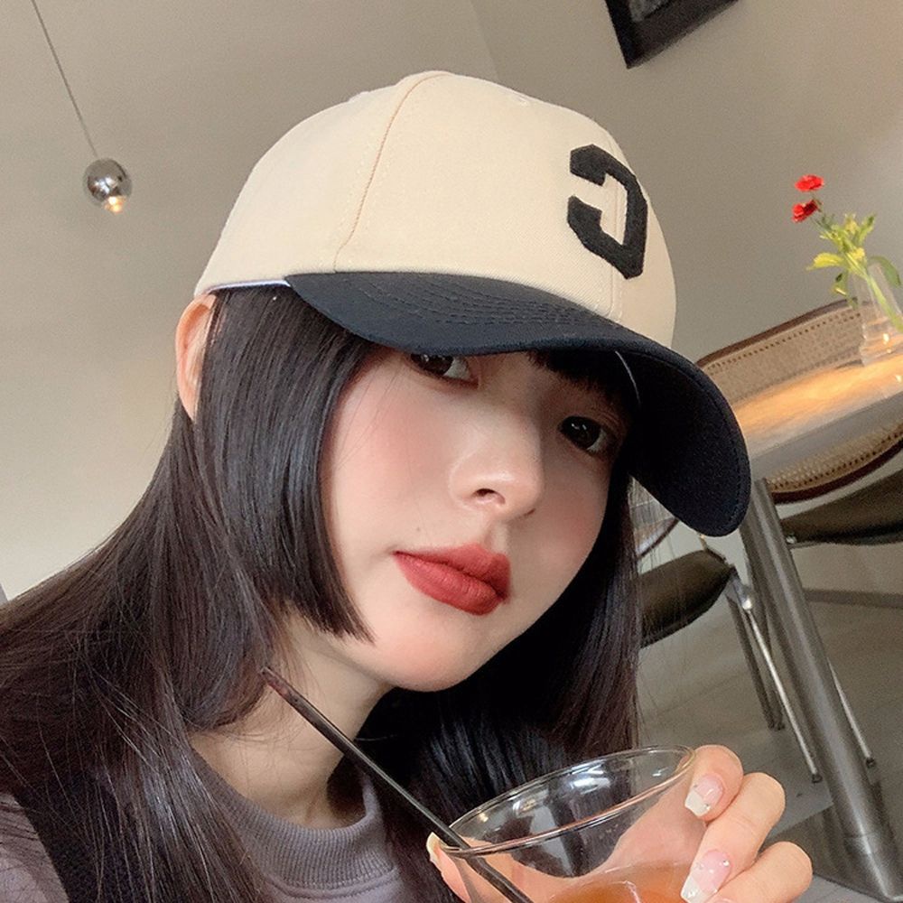 Mũ lưỡi trai cotton thêu chữ phong cách hip hop Hàn Quốc cho nữ