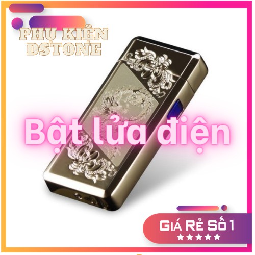 Bật - Lửa- Điện Sạc USB cao cấp màu vàng nguyên khối EAGLE93 FULLBOX