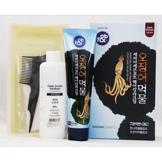 THUỐC NHUỘM TÓC PHỦ BẠC THẢO DƯỢC HÀN QUỐC r&b , TỰ NHUỘM TẠI NHÀ 150ML