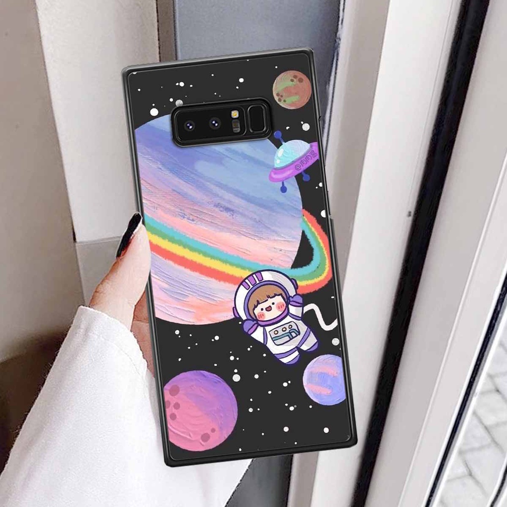Ốp Samsung Note 8 in hình vũ trụ, phi hành gia bầu trời cute dễ thương