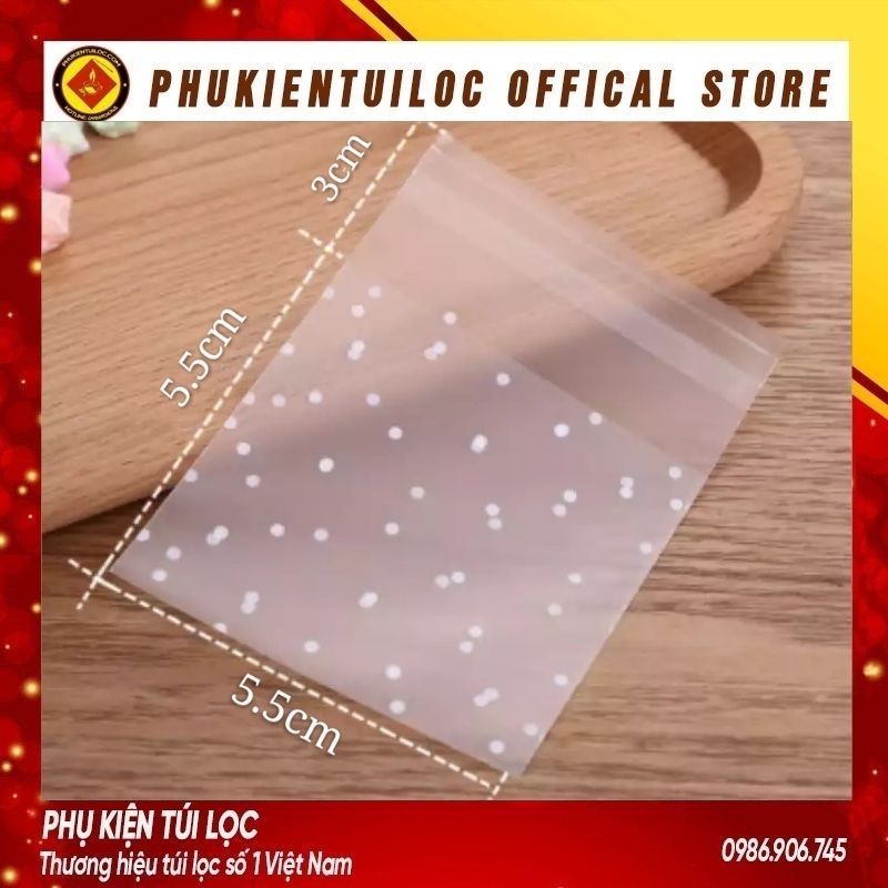 Set 100 Túi đựng bánh cookie/ bánh quy/ trà hoa DÁN MIỆNG nhiều kích thước- Phukientuiloc.com