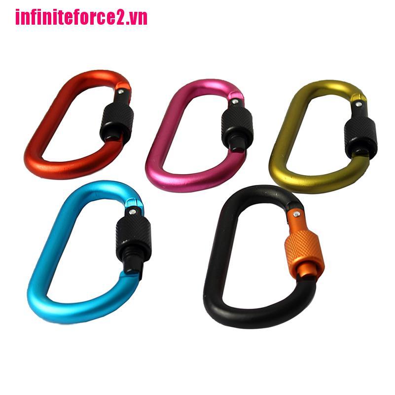 Set 2 vòng khóa hợp kim nhôm hình chữ D tiện dụng