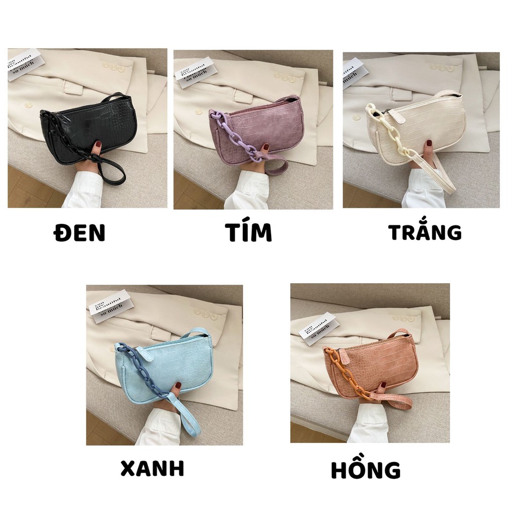 Túi Xách Nữ Đẹp Mini da PU kẹp nách cao cấp có vân mềm mại xinh xắn mã 3803 | BigBuy360 - bigbuy360.vn