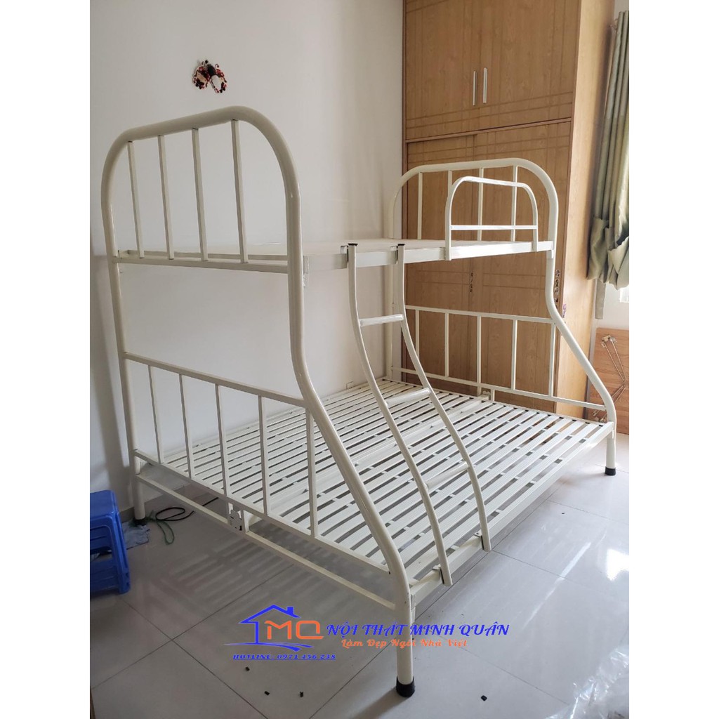 Giường sắt 2 tâng trên 1m dưới 1m2 Minh Quân, tháo lắp dễ dàng, miễn phí vận chuyển nội thành Hà Nội