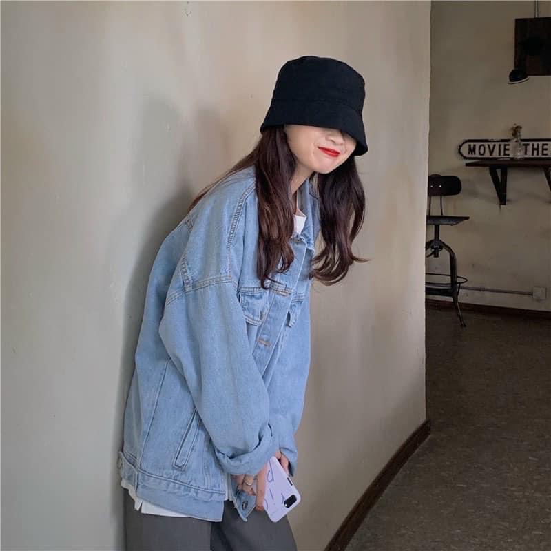 (Ảnh thật) Áo khoác bò oversize Hàn Quốc L.Y Store nữ &lt;3 chất dày dặn siêu đẹp