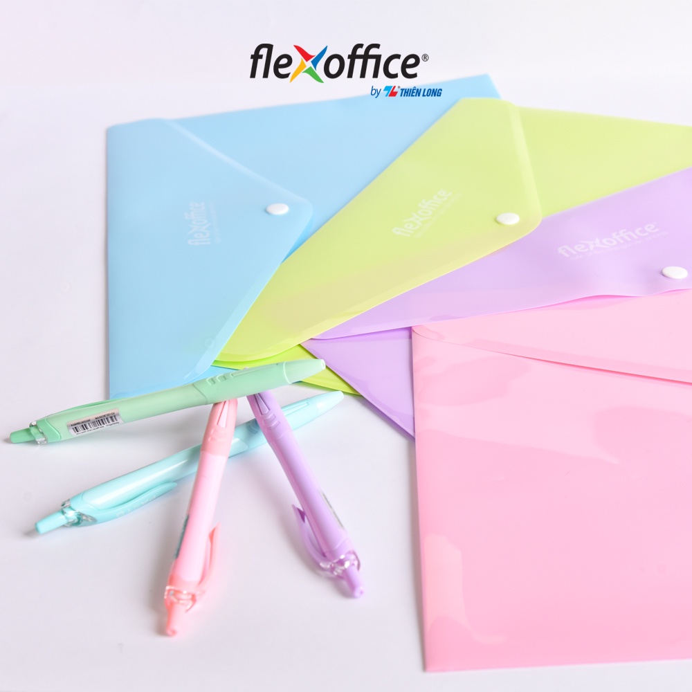 Bìa nút Pazto màu Pastel F4 Thiên Long Flexoffice FO-CBF010 - Màu ngẫu nhiên