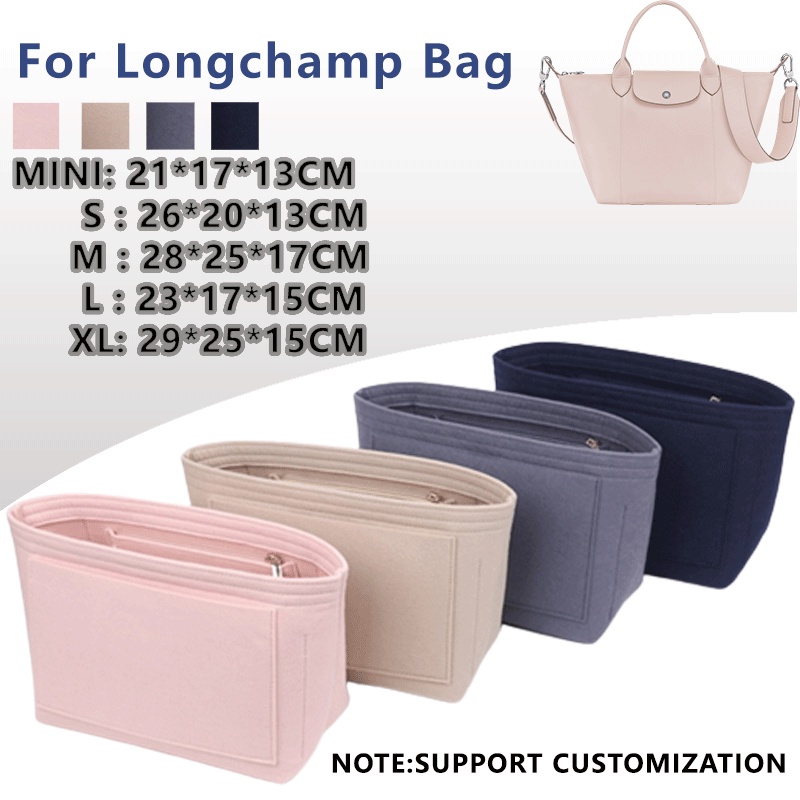 SENSES// Felt Insert Bag Fits for Longchamp Le Pliage Tote Bag Organizer Liner Handbag Crossbody Tra
