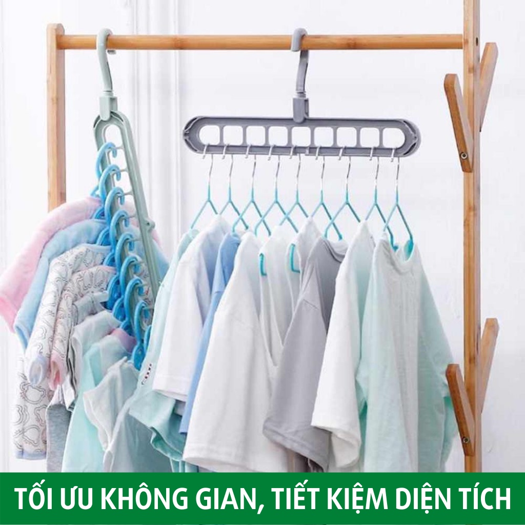 Móc treo quần áo đa năng thông minh 9 lỗ