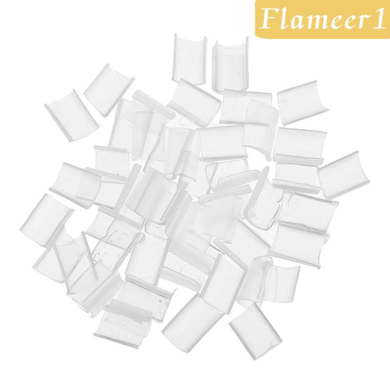 1 [Fireameer1] 50 Keo Dán Móng Tay Keratin Cho Tóc Nối Thẳng Đầu Chữ U Màu Vàng