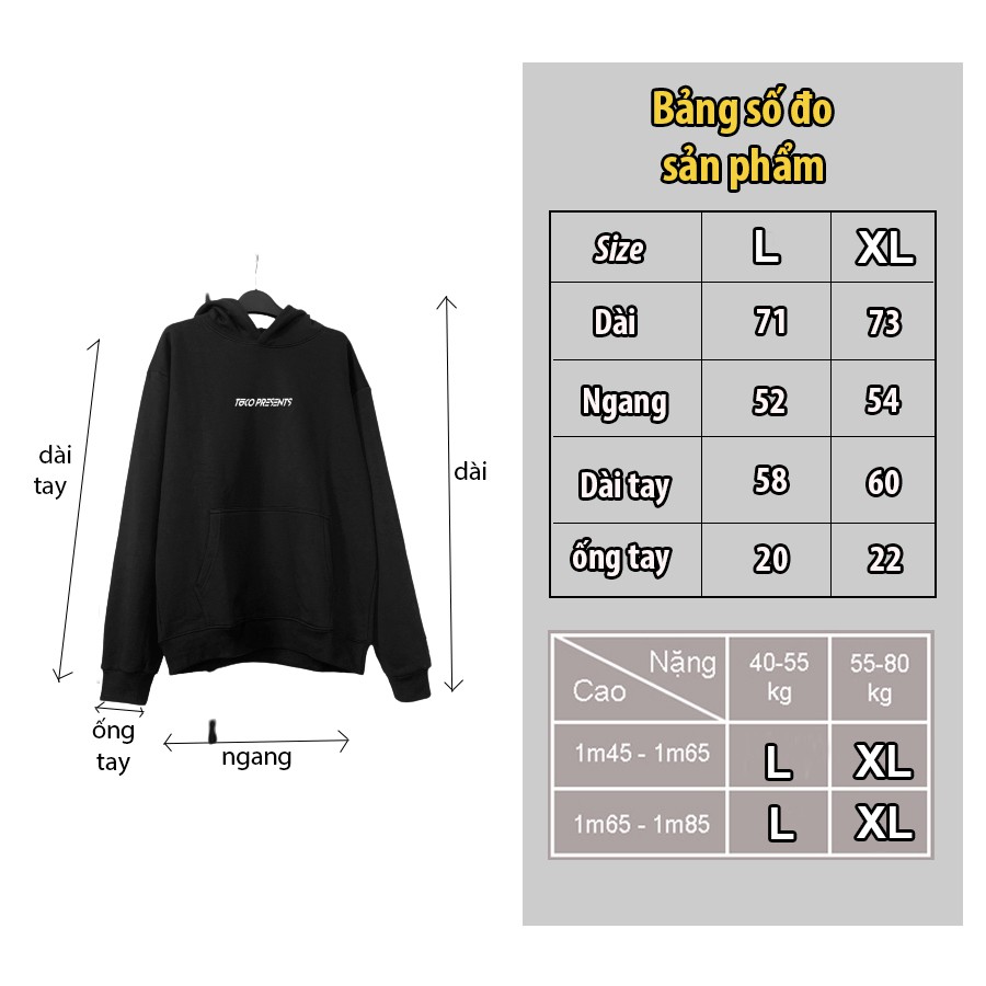 Áo HOODIE đen basic TUCO unisex nam nữ nỉ dày dặn không xù local brand, dài tay nhiều màu có mũ trùm form rộng oversize