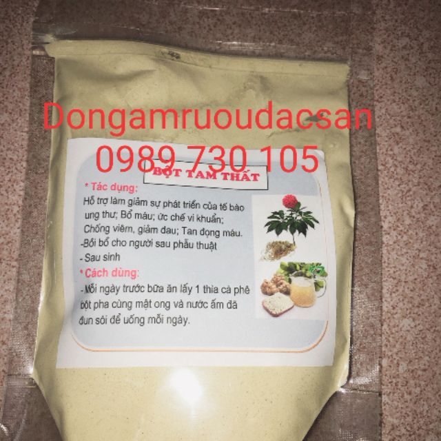 BỘT CỦ TAM THẤT BẮC SẠCH 500G bồi bổ cơ thể
