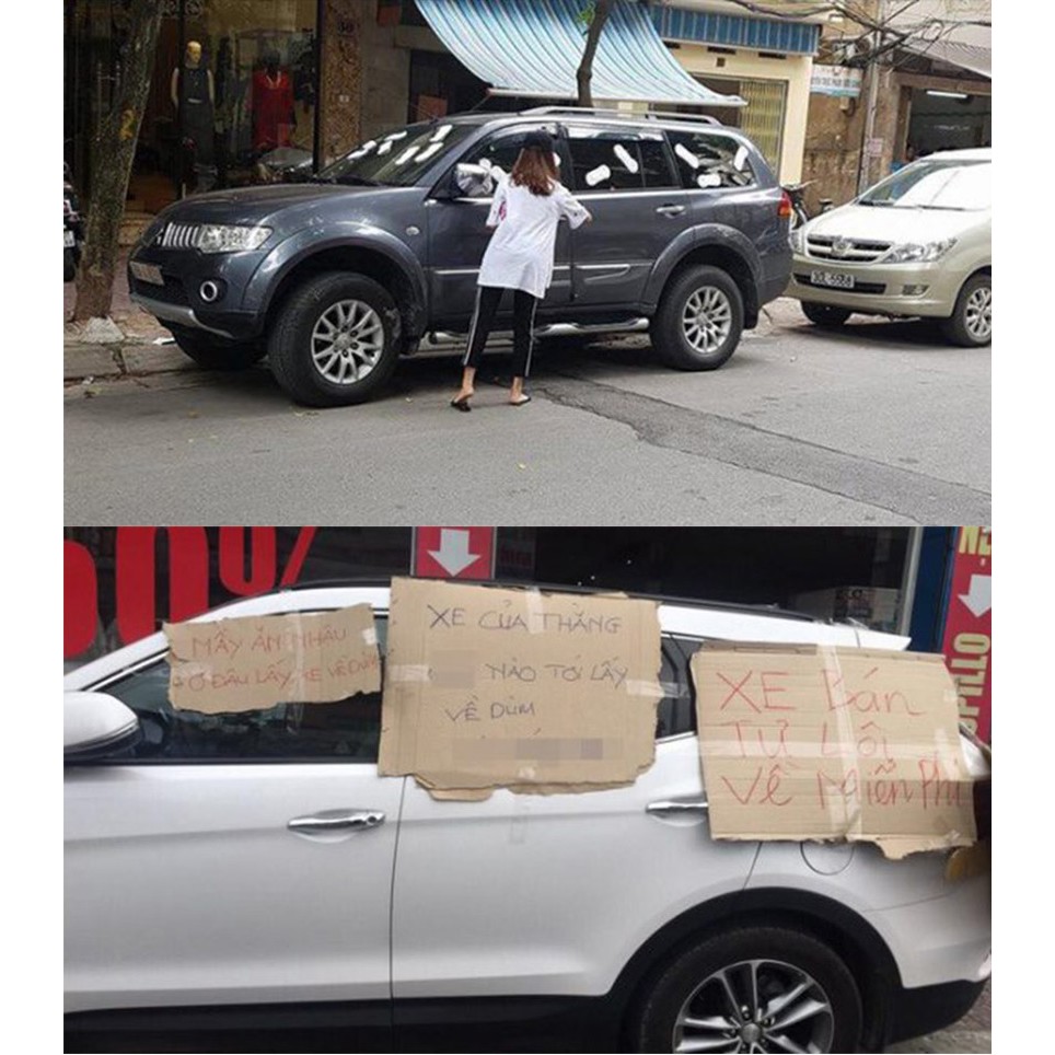 Thẻ ghi số điện thoại gắn kính xe ô tô