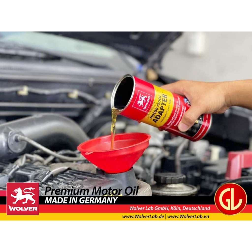Súc động cơ xe hơi ô tô Wolver Motor Flush Adapter 350ml German Lubricant - Wolver Adapter 350mL - Adapter 350mL