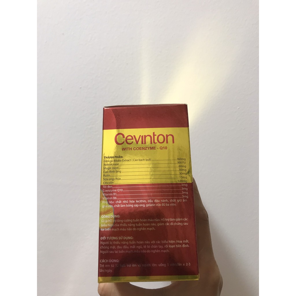 Hoạt huyết dưỡng não Cevinton giảm đau đầu chóng mặt (hộp 100viên ) | BigBuy360 - bigbuy360.vn