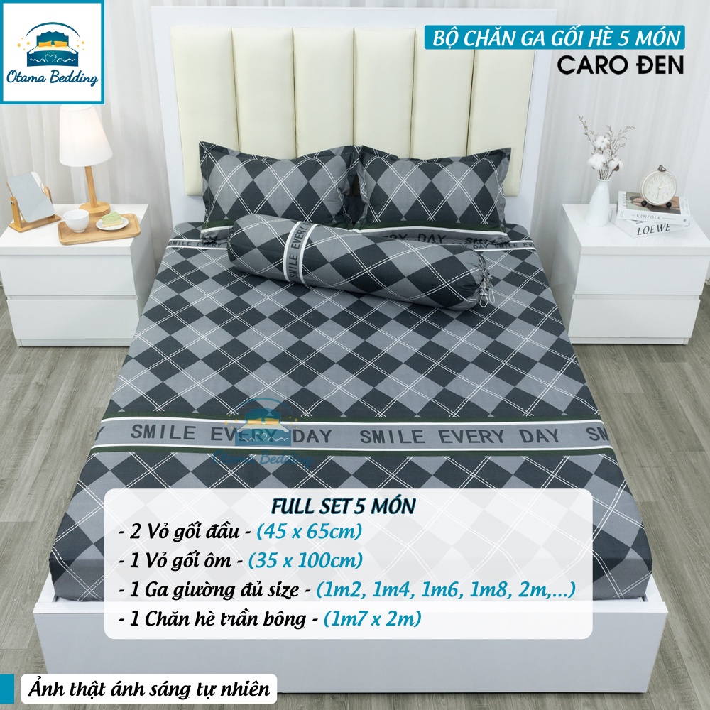 Bộ drap giường 5 món chăn ga gối bo chun poly hàn quốc cao cấp - Otama Bedding | BigBuy360 - bigbuy360.vn