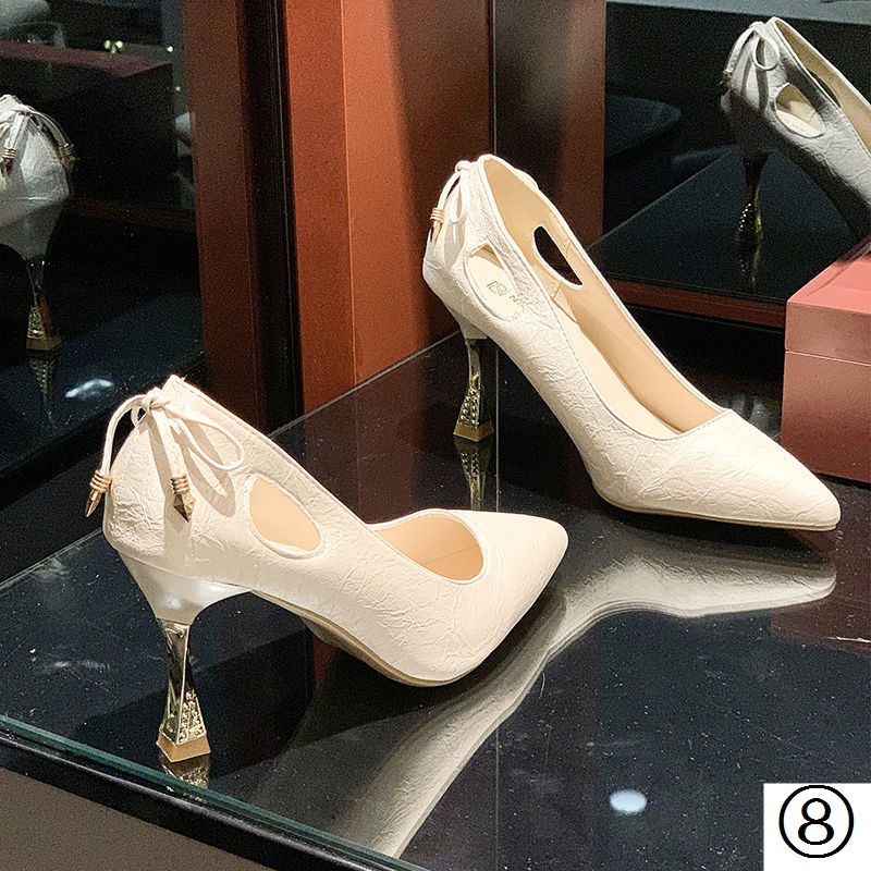 Giày Cao Gót Da Mềm Mũi Nhọn Thời Trang Xuân Thu 2022 Cho Nữ