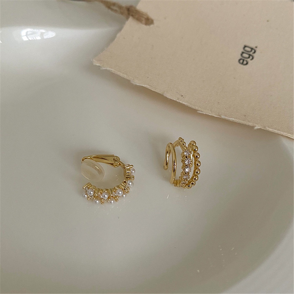 Bông tai đính ngọc trai nhiều lớp thời trang cho nữYanqueens Quà tặng trang sức