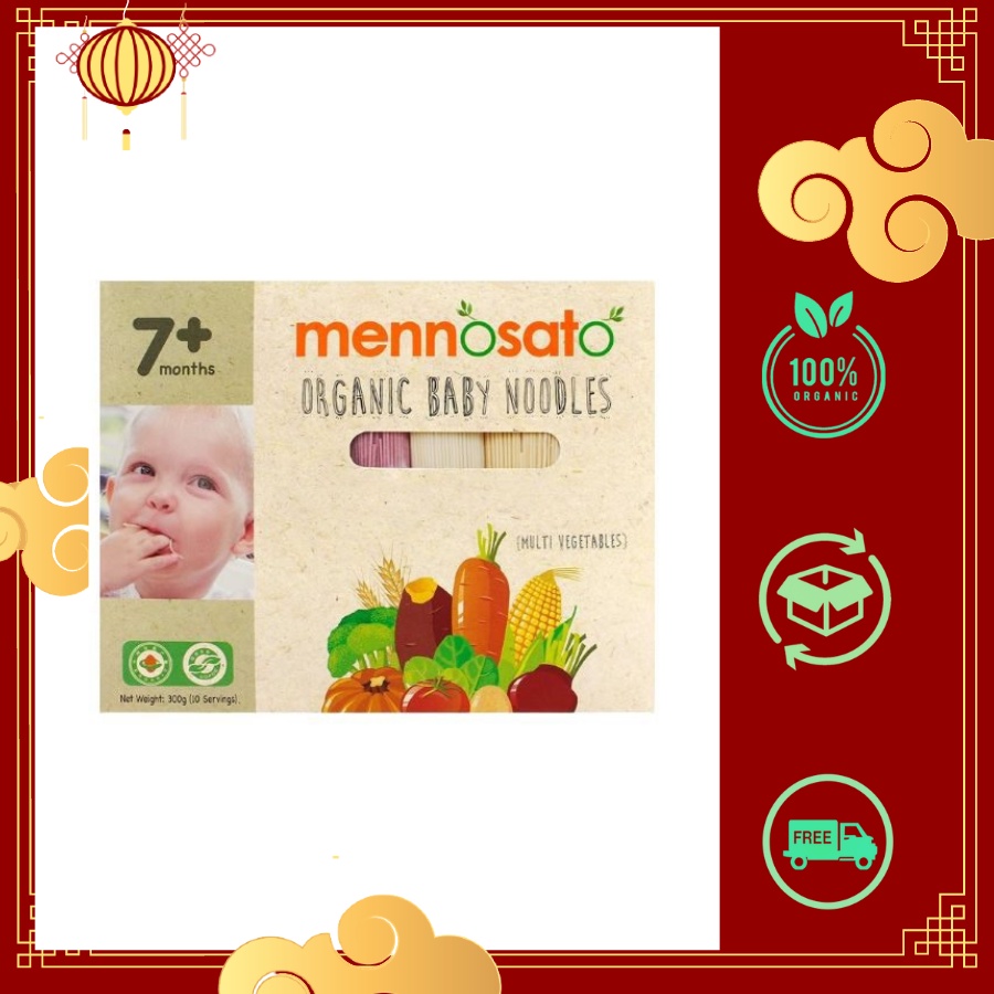 Mì hữu cơ ăn dặm cho bé từ 7m mix các vị rau củ MenNoSato 200g Dinh Dưỡng Bổ Xung Chất Xơ Chống Táo Bón Cho Bé
