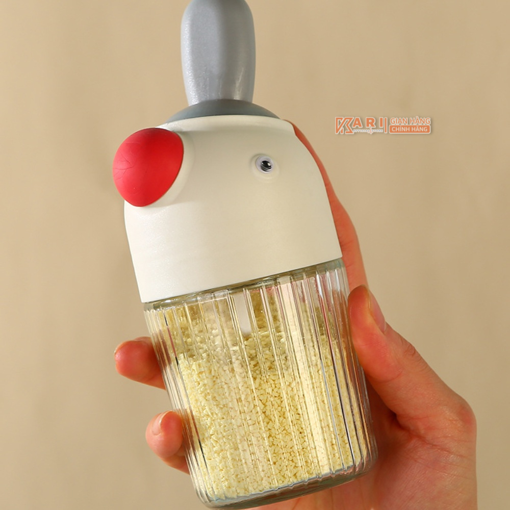 Hũ Đựng, Lọ Đựng Gia Vị Chống Ẩm Kèm Thìa Muỗng, Lọ Đựng Gia Vị 280ML Hình Chim Cánh Cụt An Toàn, Tiện Lợi