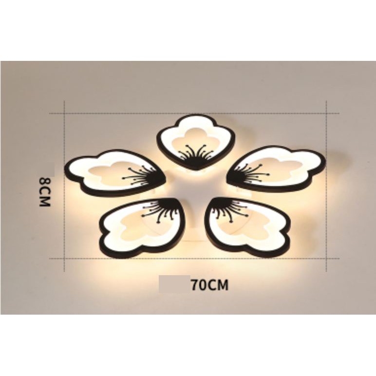 Đèn trần MONSKY SAKURA 5 cánh, 16 cánh độc đáo cao cấp 3 chế độ ánh sáng dùng điều khiển từ xa tiện dụng