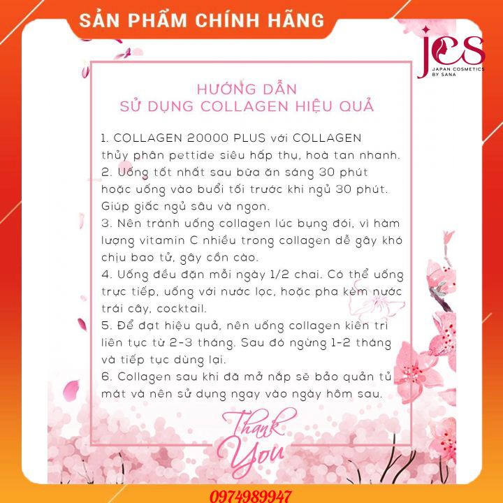 [Siêu SALE] Hộp 10 Chai Nước Uống Đẹp Da Collagen 20000 Plus