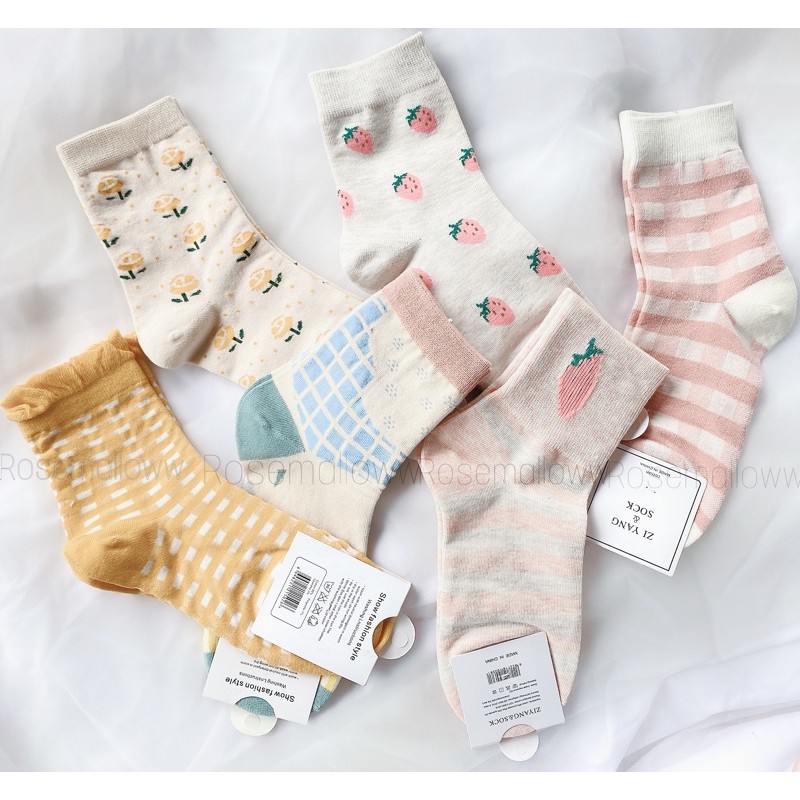 set 6 đôi tất ullzang cao cổ