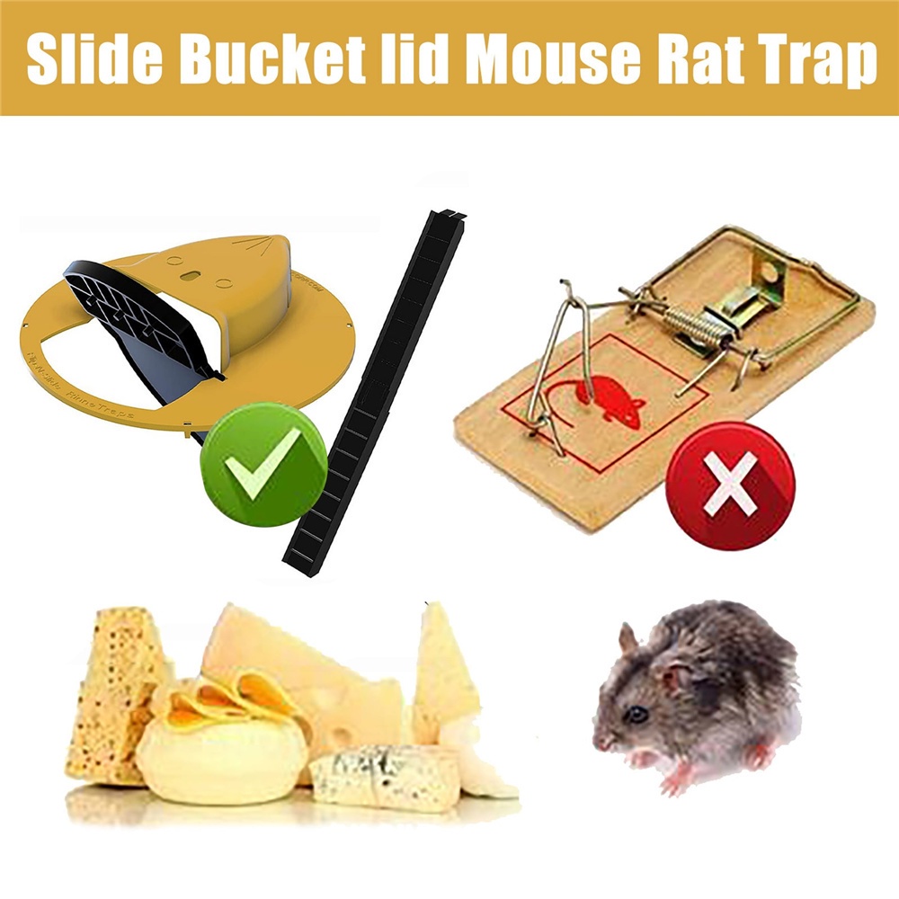 Bẫy Chuột Tự Động Thông Minh Có Nắp Trượt mousetrap trượt và lật thông minh có thể tái sử dụng mới
