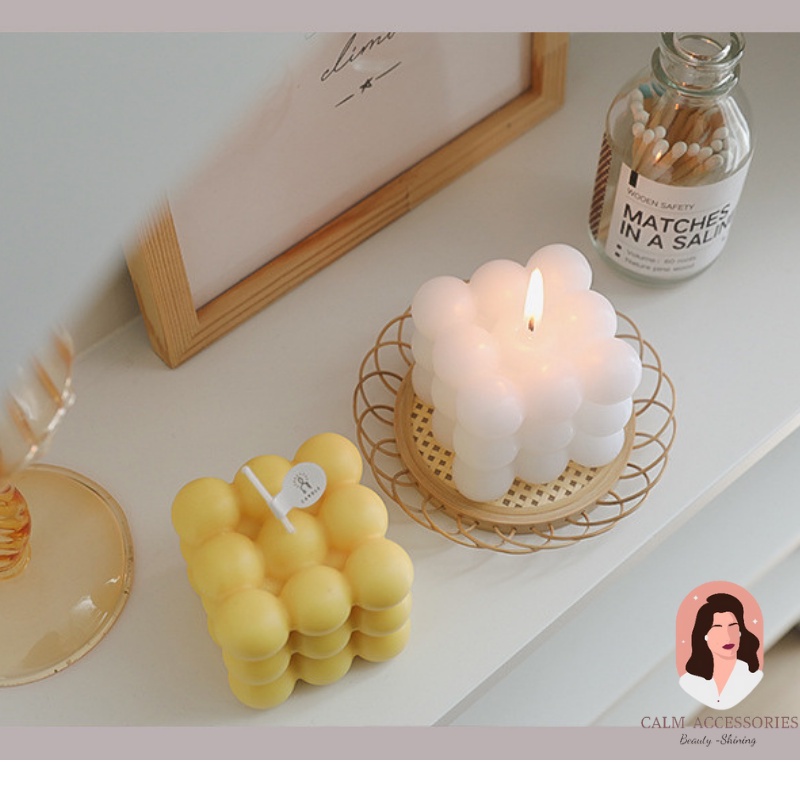 Nến thơm phòng hình khối Rubik_ nến trang trí phòng, decor góc chụp ảnh