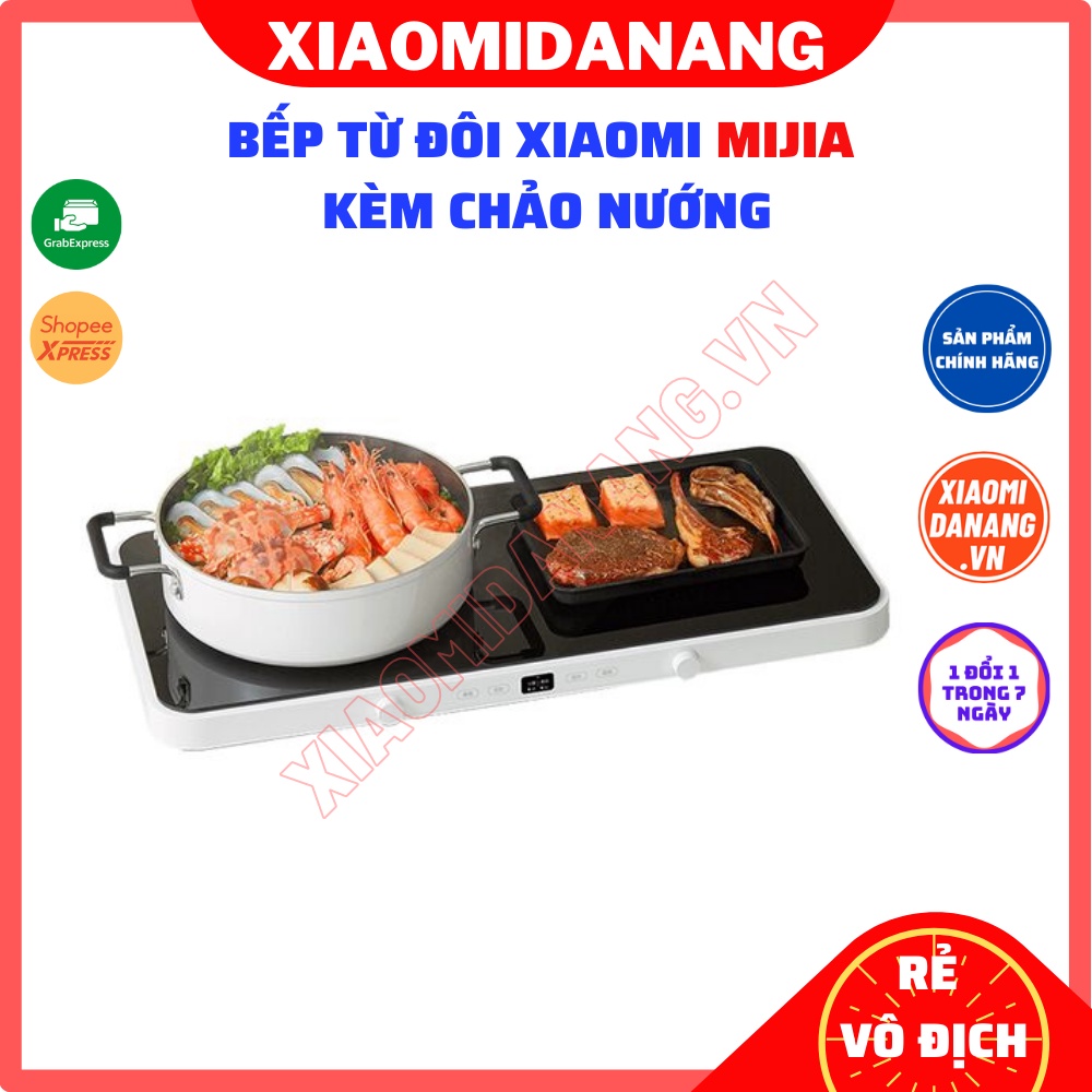 Bếp Từ Đôi Xiaomi Mijia MDCLD01ACM Kèm Chảo Nướng Tiện Lợi Kết Nối APP Thông Minh Hàng Chính Hãng