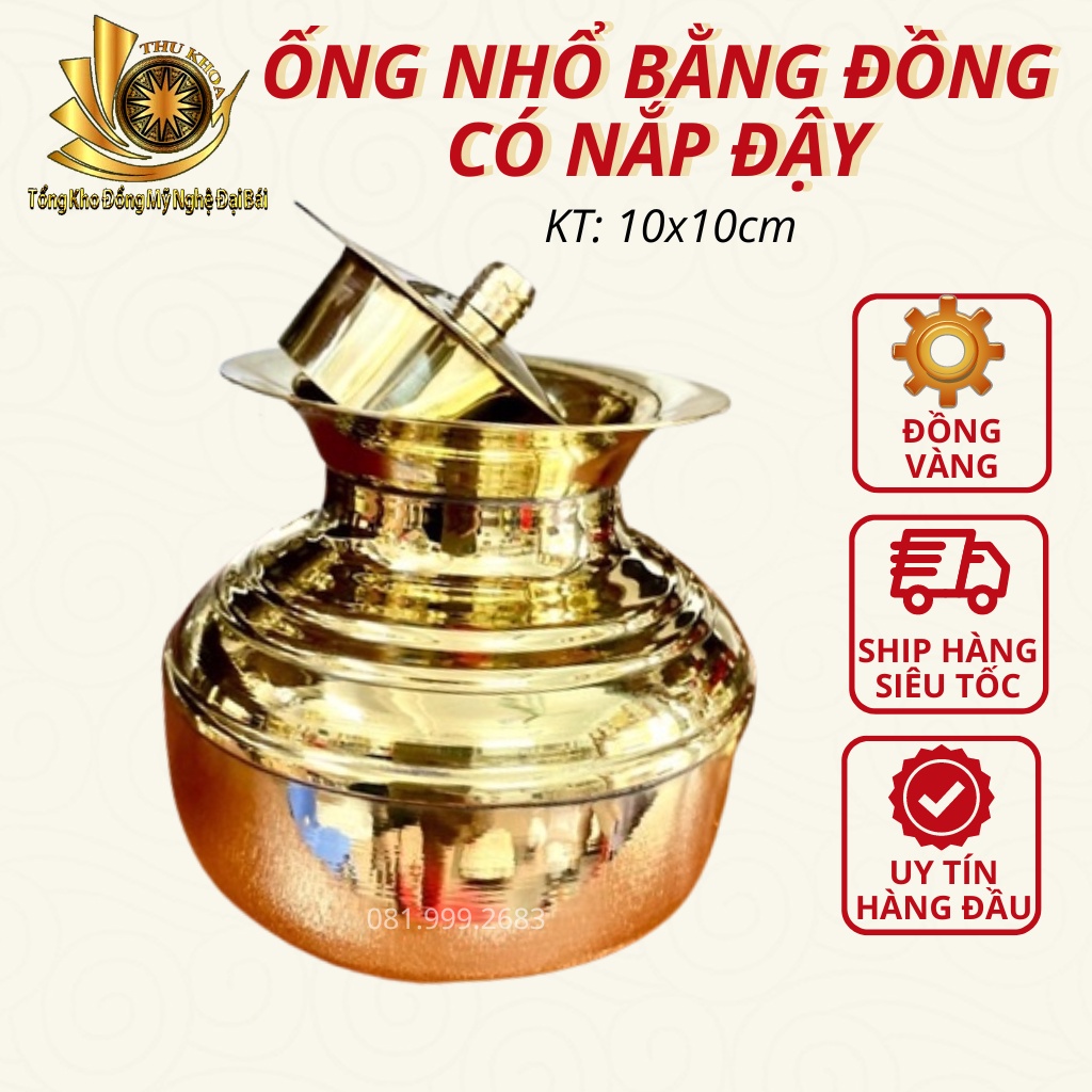 Combo Dụng Cụ Ăn Trầu Bằng Đồng Gồm Cơi Trầu Cối Giã Trầu Ống Vôi Ống Nhổ Bằng Đồng Đồ Đồng Đại Bái