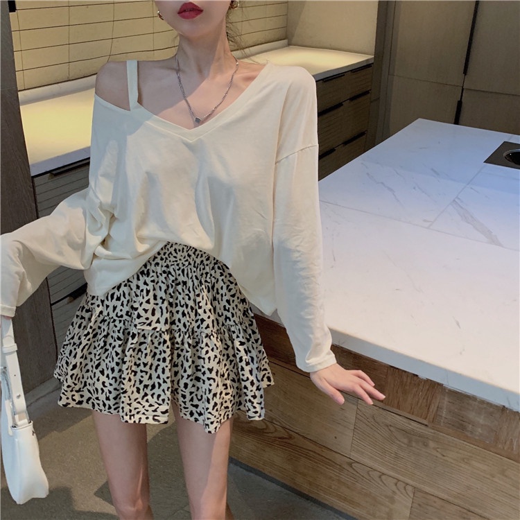 Áo kiểu tay dài cổ chữ V thời trang dành cho nữ